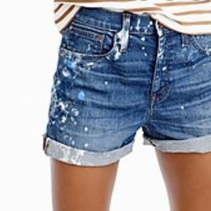 J Crew Custom Paint Splatter Denim Shorts